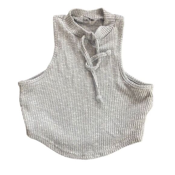 Gym shark gray ripped cropped sleeveless top XS - Picture 1 of 4